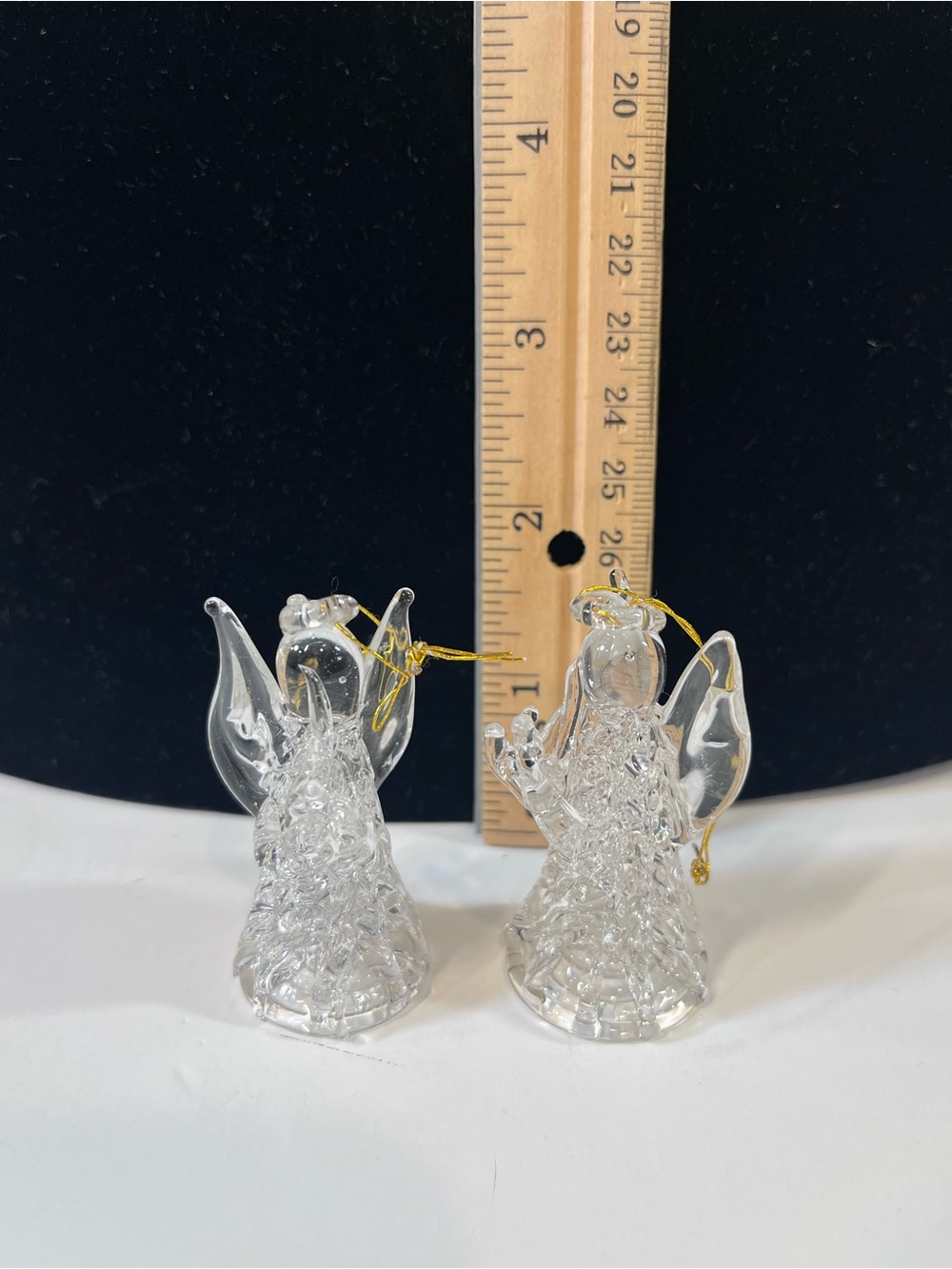 Two Vintage Spun Glass Angel Ornaments - Picture 2 of 4
